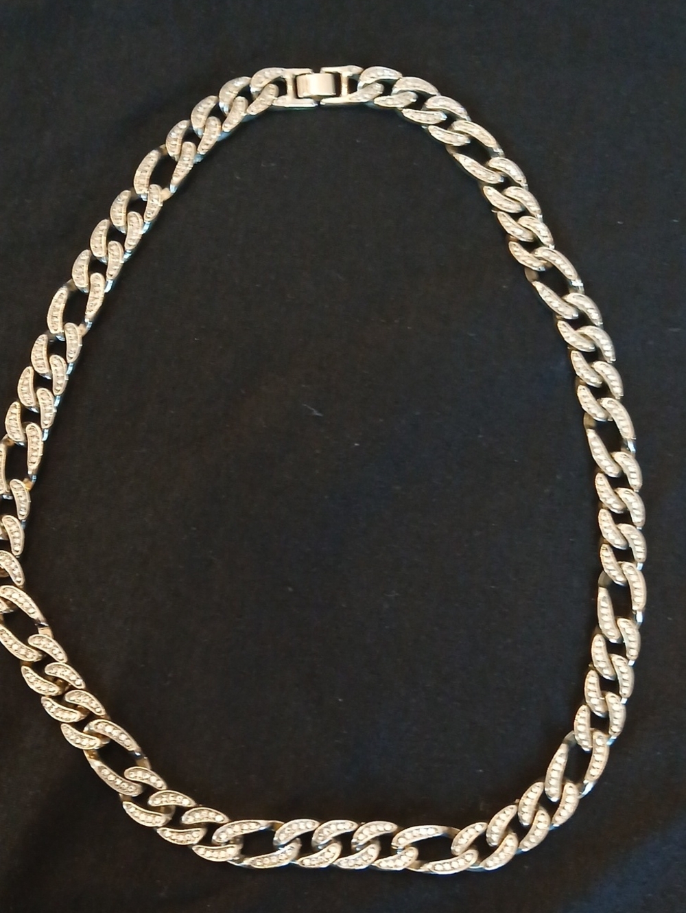 Silver Tone Necklace with Sparkling Accents.